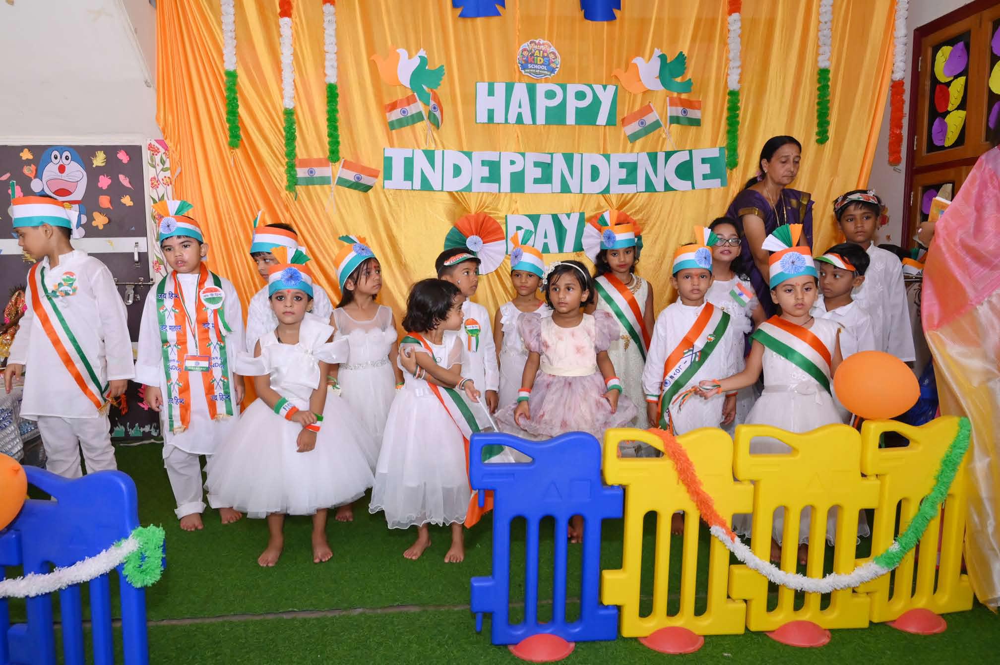 Children lined up for the Independence Day programme