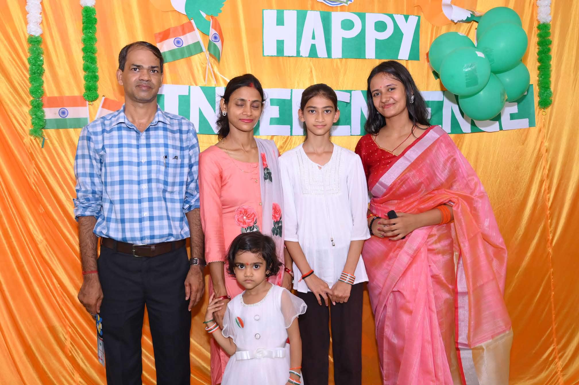 A family at the Independence Day programme